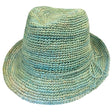 Crocheted Raffia Trilby - Ocean Green Hatworx NZ