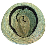 Crocheted Raffia Trilby - Ocean Green Hatworx NZ