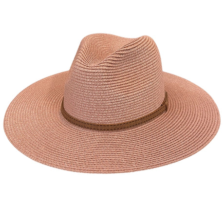 Ladies Straw Brim Hat with Brown Band Hatworx NZ