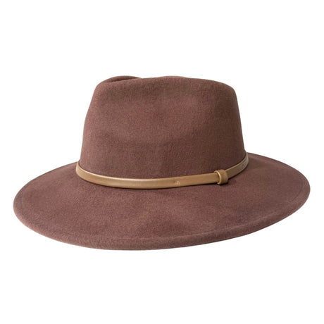 Ladies' Wool Fedora Hat - Wide Brim, Brown Band Hatworx NZ Chocolate