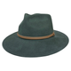 Ladies' Wool Fedora Hat - Wide Brim, Brown Band Hatworx NZ Forest