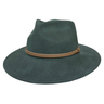 Ladies' Wool Fedora Hat - Wide Brim, Brown Band Hatworx NZ Forest
