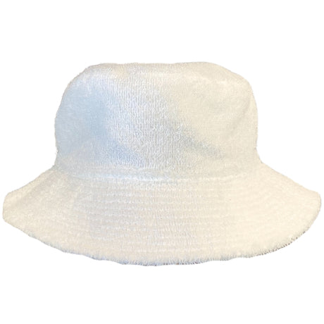 Towelling Bucket Hat - printed lining Hatworx NZwhite