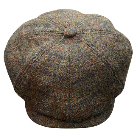 Harris Tweed Newsboy - Dark Olive Herringbone Hatworx NZ