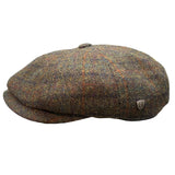 Harris Tweed Newsboy - Dark Olive Herringbone Hatworx NZ