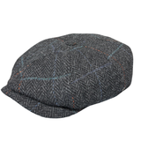 Harris Tweed Newsboy - Black Check Shop Online Hatworx NZ