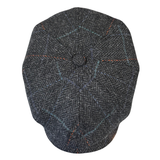 Harris Tweed Newsboy - Black Check Shop Online Hatworx NZ