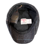 Harris Tweed Newsboy - Black Check Shop Online Hatworx NZ