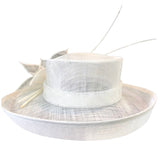 Wide White Millinery Hat w Flower Shop Online at Hatworx NZ