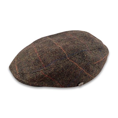 Harris Tweed Cheesecutter - Brown Herringbone Hatworx NZ