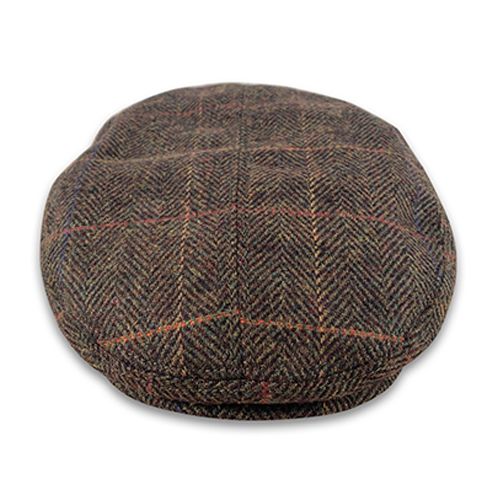 Harris Tweed Cheesecutter - Brown Herringbone Hatworx NZ