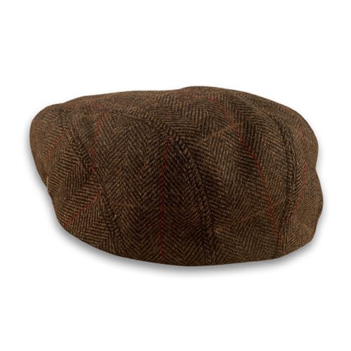 Harris Tweed Cheesecutter - Chocolate Herringbone Hatworx NZ