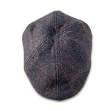 Harris Tweed Duckbill Cheesecutter - Green Red/Blue Stripe Hatworx NZ