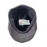 Harris Tweed Duckbill Cheesecutter - Green Red/Blue Stripe Hatworx NZ