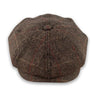 Harris Tweed Newsboy - Brown-Red Stripe Herringbone Hatworx NZ