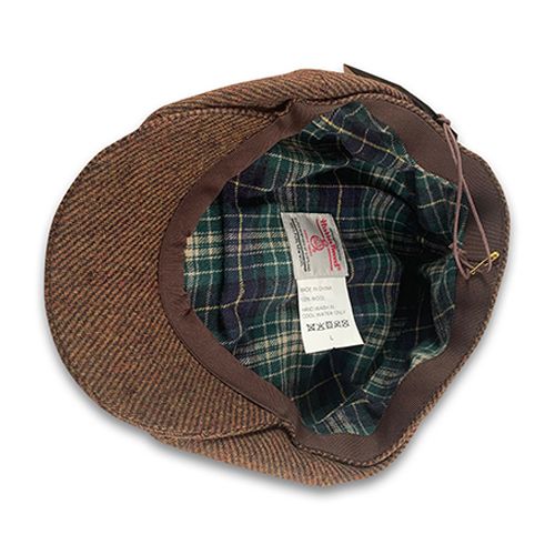 Harris Tweed Newsboy - Mocha Brown Herringbone Hatworx NZ