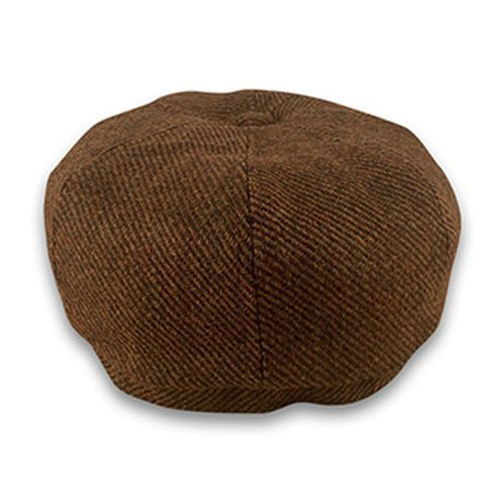 Harris Tweed Newsboy - Mocha Brown Herringbone Hatworx NZ