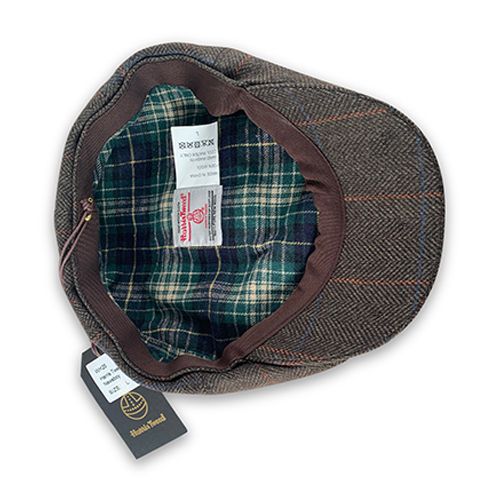 Harris Tweed Newsboy - Taupe Overcheck Herringbone Hatworx NZ