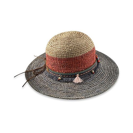 Hatworx Multi Coloured Ladies Raffia Brim Hat NZ