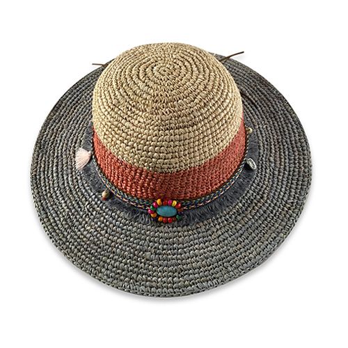 Hatworx Multi Coloured Ladies Raffia Brim Hat NZ