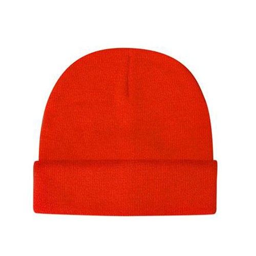 Hi-vis Cuff Beanie |  Bright colours | Worksite Safety Orange