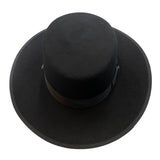 High Roller Black Wool Felt Boater w/ Cord