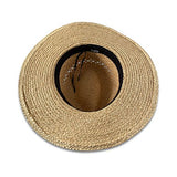 Ladies Raffia Straw Hat w/ Stripe Band Hatworx NZ