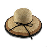 Ladies Straw Hat with Black/Brown Brim Hatworx NZ