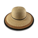 Ladies Straw Hat with Black/Brown Brim Hatworx NZ