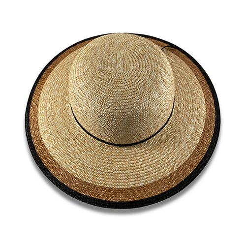 Ladies Straw Hat with Black/Brown Brim Hatworx NZ