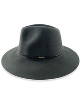 Ladies Wool Fedora - Thin Black Leather Band Hatworx NZ grey