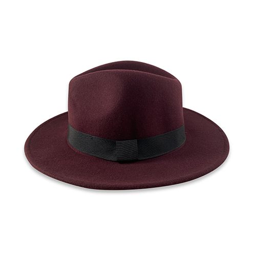 Ladies' Wool Fedora Black Band Hatworx NZ berry