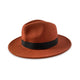 Ladies' Wool Fedora Black Band Hatworx NZ terracotta