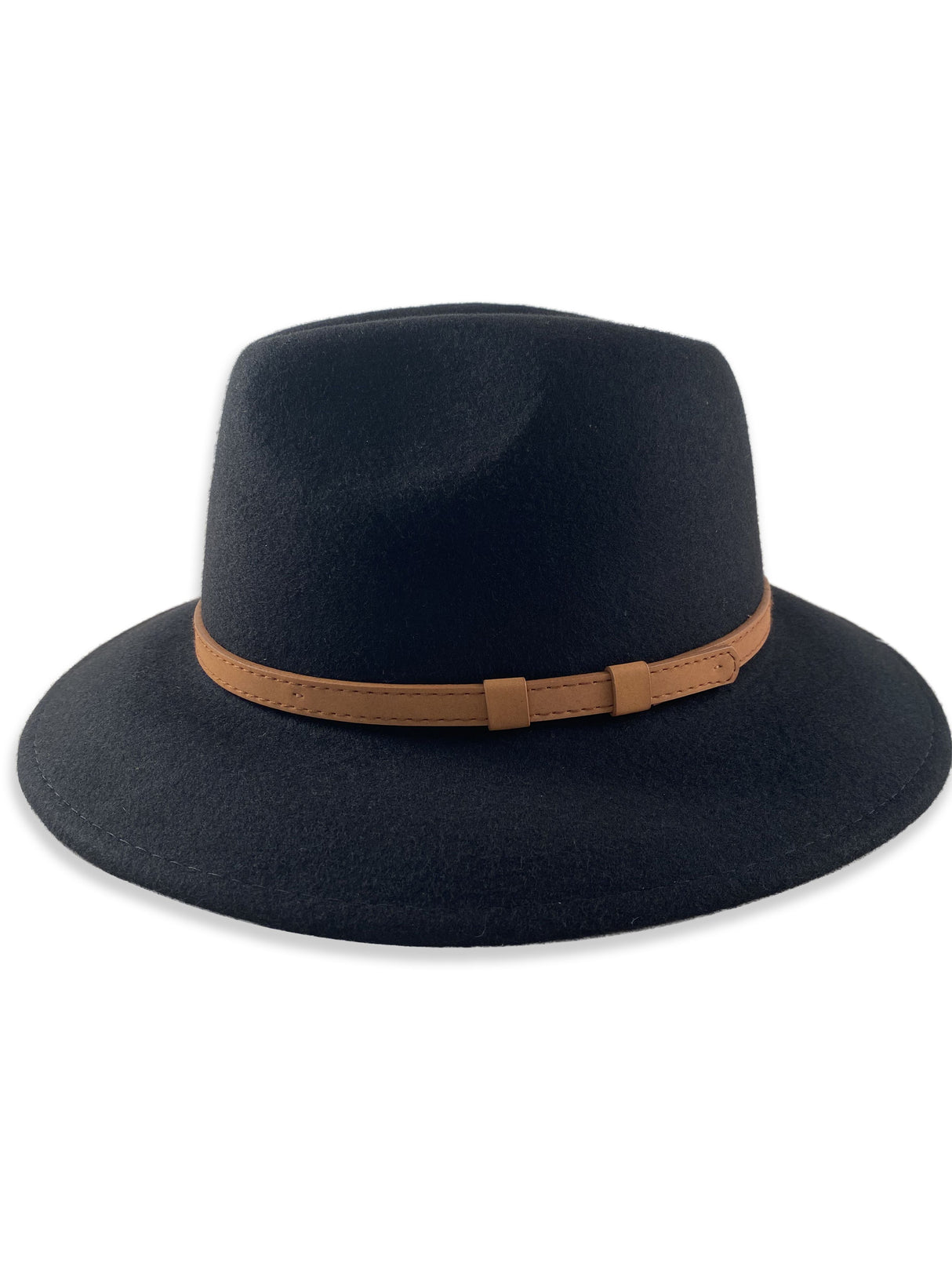 Ladies' Wool Fedora Brown Band Hatworx NZ black