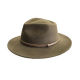 Ladies' Wool Fedora Hat - Wide Brim, Brown Band Hatworx NZ