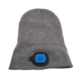 Rechargeable LED Headlight Beanie Inside Grey