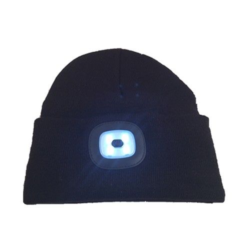 Rechargeable LED Headlight Beanie Torch on Black NZ