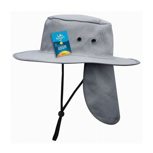 Sunmaster Brim Hat - Fold Away Flap Grey