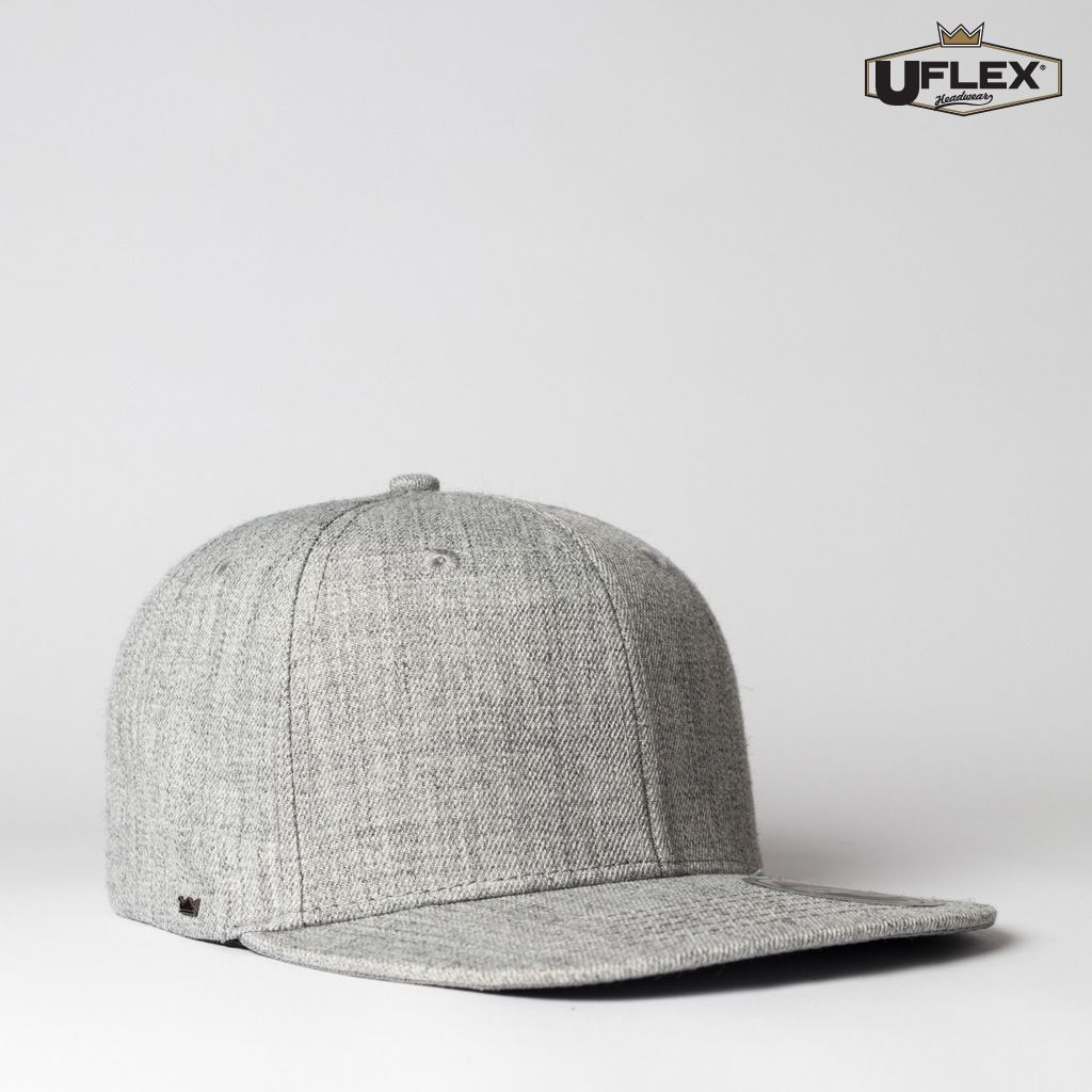 Uflex Kids' 6 Panel Flat Peak Snapback Hatworx NZ grey