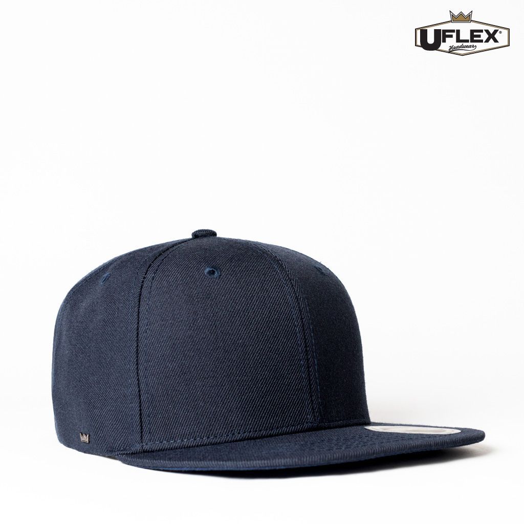 Uflex Kids' 6 Panel Flat Peak Snapback Hatworx NZ navy