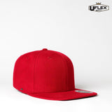 Uflex Kids' 6 Panel Flat Peak Snapback Hatworx NZ red