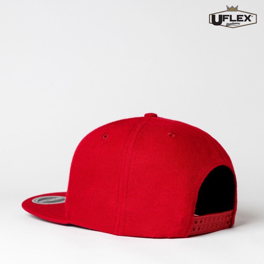 Uflex Kids' 6 Panel Flat Peak Snapback Hatworx NZ red