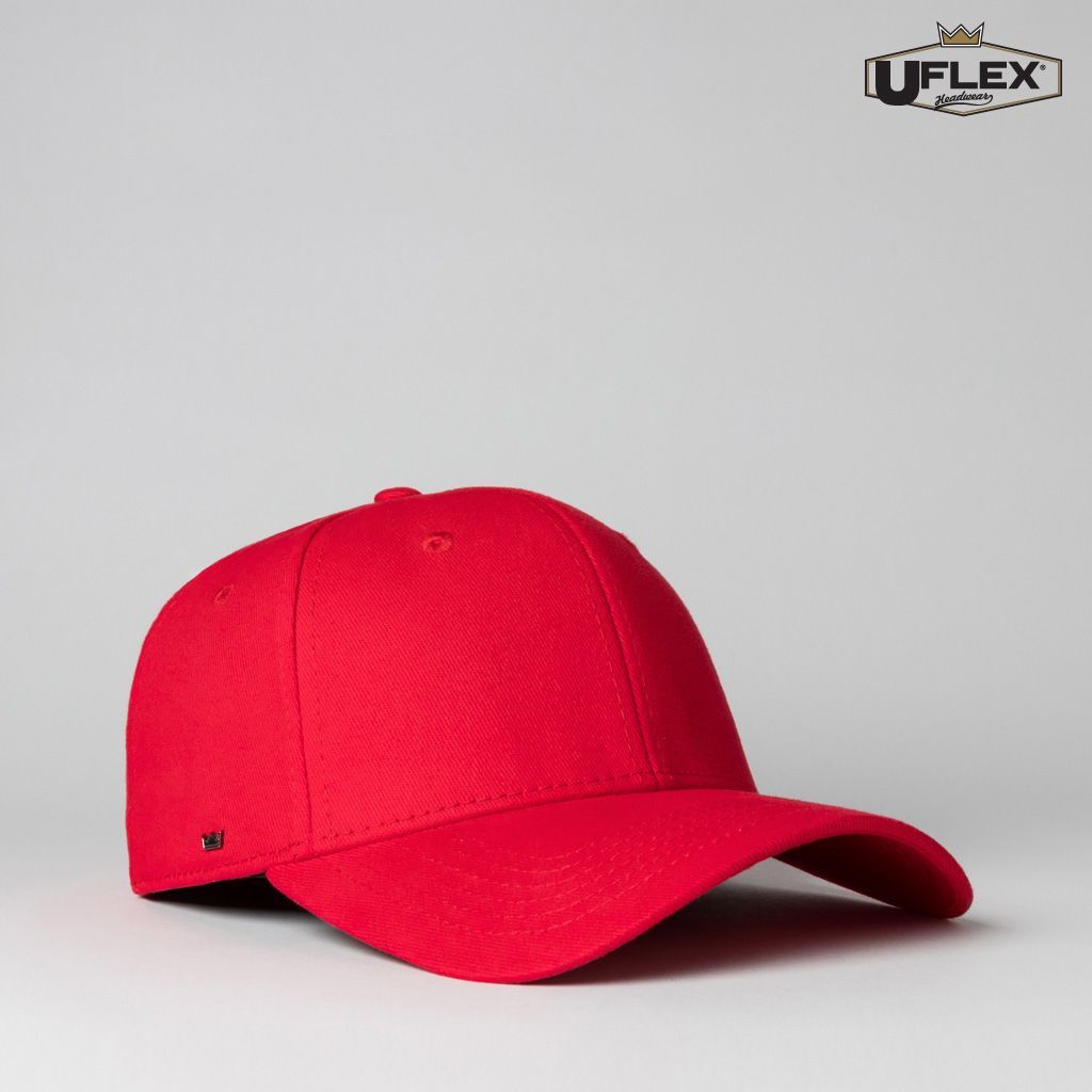 Uflex Kids' Pro Style 6 Panel Fitted cap Hatworx NZ red