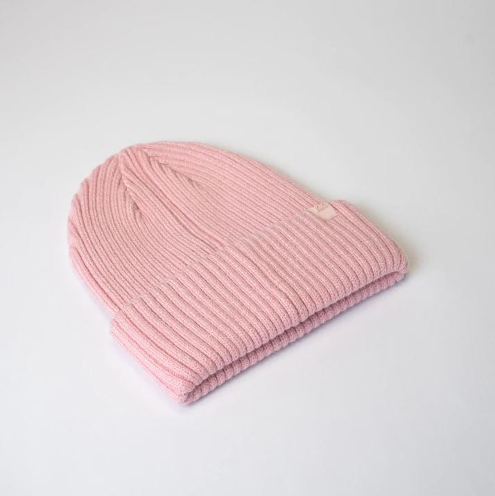 Hatworx Uflex Short Skull Cable Knit Beanie NZ dusty rose