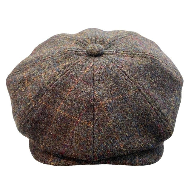 Harris Tweed Newsboy - Dark Green Herringbone