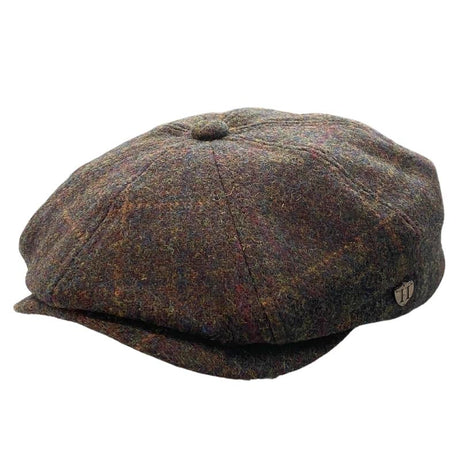 Harris Tweed Newsboy - Dark Green Herringbone