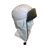 White Nylon-Fur Trooper Hat