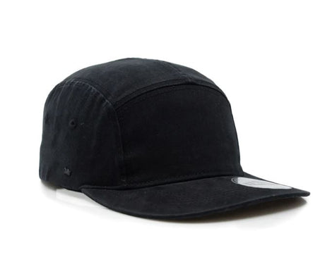 Uflex Washed Cotton 5 Panel Cap black